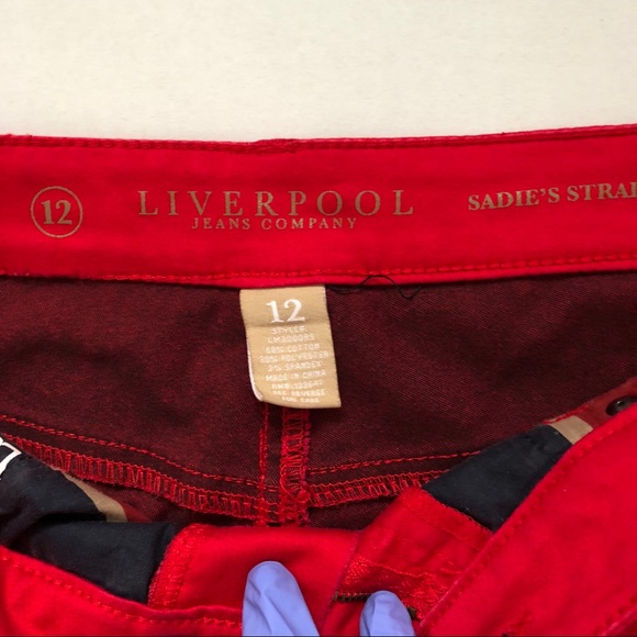 Liverpool Sadie Straight red jeans, size 12 - Picture 5 of 6